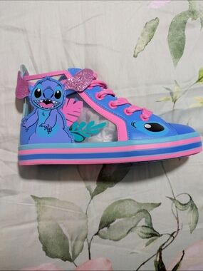 Kids Blue & Pink Character Lace-Up Sneakers